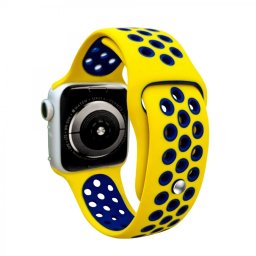 Sportovní řemínek SPORT pro Apple Watch Series 11/10 (46mm) - Žlutý/Půlnočně modrý