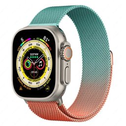 Řemínek MILANESE LOOP pro Apple Watch Series 11/10 (42mm) - Světle modrý - Oranžový
