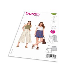 Střih Burda 6138 - Culottes, šortky s vysokým pasem