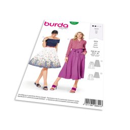 Střih Burda 6341 - Kolová sukně, kruhová sukně, široká sukně, dlouhá sukně