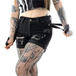 kraťasy dámské (jeans) VIXXSIN - UNDEAD - BLACK STONEWASH - SH-UND-BST-1