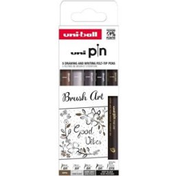 UNI Stationery UNI PIN Creative Writting Brush Art (EFB / BR) - sada 5 ks