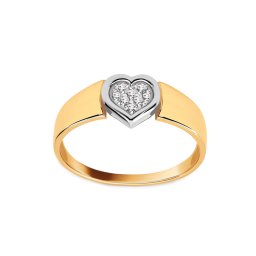 Originální zlatý prsten s diamantovým srdíčkem BSBR105