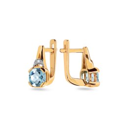 Zlaté topasové náušnice 2,20 ct s diamantem Lilly BSBR111N