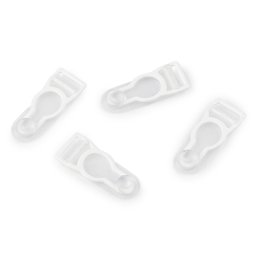 Velvety kovové - podvazkové zápínání šíře 10 mm, barva 4 bílá transparent