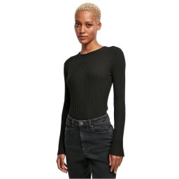 body dámské s dlouhým rukávem URBAN CLASSICS - Rib - TB5444 - BLACK
