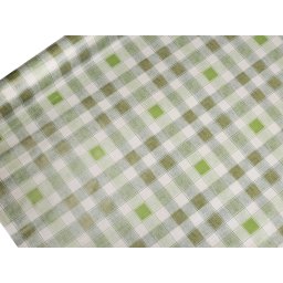 Ubrusovina PVC s textilním podkladem, barva 34 zelená káro