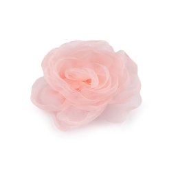 Brož organzový květ Ø8 cm, barva 2 pudrová