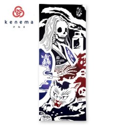 Japonský šátek Tenugui Skeleton II, 90 cm x 33 cm