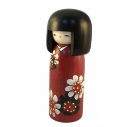 Japonská panenka Kokeshi Hanaguruma - Květinový vůz