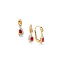Elegantní rubínová souprava 0,72 ct s brilianty, 14K IZBR101RS