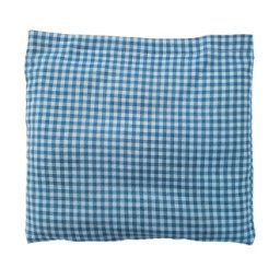 Polštářek s třešňovými peckami, modrý se světle modrými kostkami, 25 x 23 cm