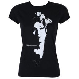 tričko dámské Amy Winehouse - Scarf Portrait - Black - ROCK OFF - AMYTS01LB