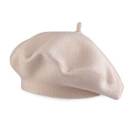 Dámský pletený baret, barva 1 béžová světlá