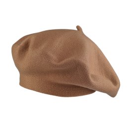 Dámský pletený baret, barva 3 béžová velbloudí