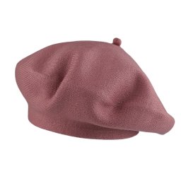 Dámský pletený baret, barva 4 starorůžová