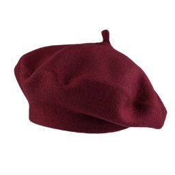 Dámský pletený baret, barva 8 bordó