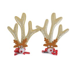 Párty sponky do vlasů vánoční sob, barva zlatá