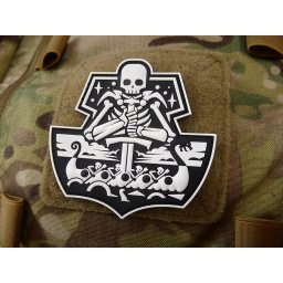 JACKETS TO GO nášivka GHOST SHIP SKULL plast ČERNÁ/BÍLÁ