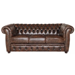 indickynabytek.cz - Pohovka trojmístná Chesterfield Liverpool z pravé hovězí kůže Whisky