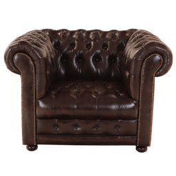 indickynabytek.cz - Pohovka jednomístná Chesterfield Manchester z pravé hovězí kůže Brown