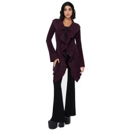 svetr dámský (cardigan) KILLSTAR - Lunar Owl - Purple - KSRA013910