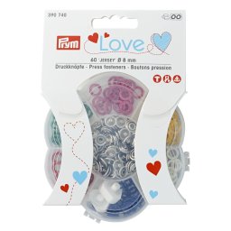Sada stiskacích knoflíků Jersey, Prym Love, 8 mm, 60 ks, různé barvy