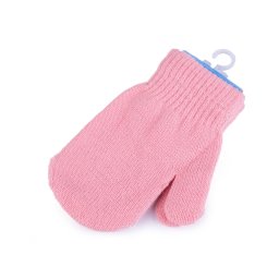 Dětské pletené rukavice palčáky, barva 4 růžová sv.