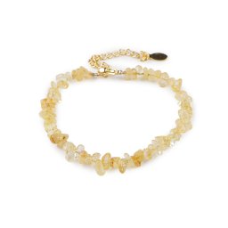 Náramek ze zlomků minerálů, barva 2 topaz