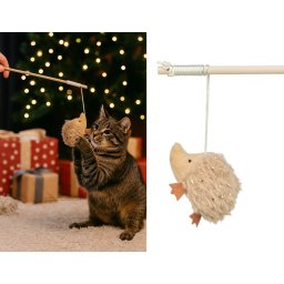 Huňatý ježek s catnipem na udici 8/48 cm - hračka pro kočky