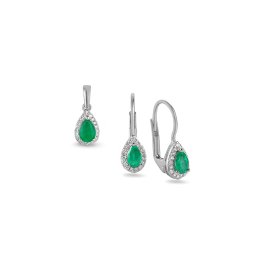 Briliantová souprava se smaragd 0.180 ct IZBR100AEMS