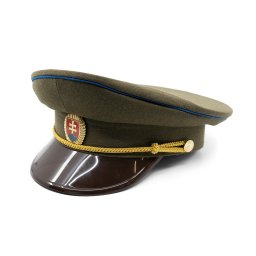 Brigadýrka SK zlatý odznak, kšilt plast, modrá linka ZELENÁ vel. 54