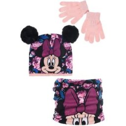 Sun City Disney Minnie - souprava čepice, nákrčník a rukavice, růžová, 52