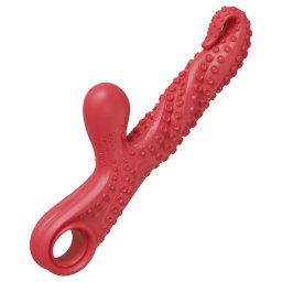 Monster Fuck - vibrtor s pohyblivm ramenem na klitoris a chapadly - erven