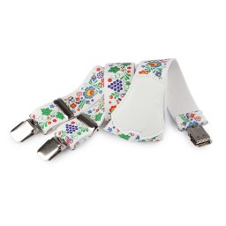 Šle folklor šíře 4 cm délka 120 cm, barva 4 bílá