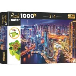 Trefl Puzzle s třídičem 2v1 Noční Dubaj 1000 dílků