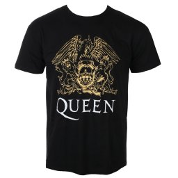 tričko pánské Queen - Crest - Black - ROCK OFF - QUTS22MB