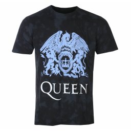 tričko pánské Queen - Blue Crest - Black - ROCK OFF - QUTS67MDD