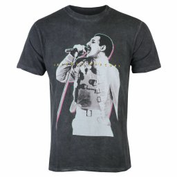 tričko pánské Queen - Freddie Mercury - Glow - Black - ROCK OFF - FREDTS05MDD