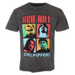 tričko pánské Red Hot Chili Peppers - Portrait Photos Stone Wash - ROCK OFF - RHCPSTNW25MC