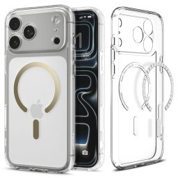 Pouzdro Spigen Ultra Hybrid MagFit MagSafe iPhone 17 Pro Max - Clear/Gold