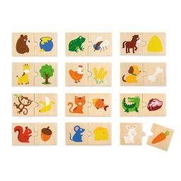 Dřevěné puzzle Viga Krmení zvířátek