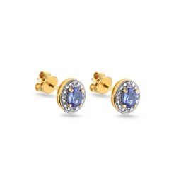 Tanzanitové náušnice 0,39 ct Kayia, žluté zlato, 14K IZBR091N