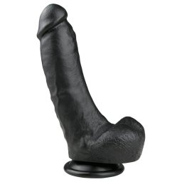 Easytoys - dildo s psavkou a varlaty - ern 20 cm