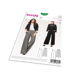 Střih Burda 6470 - Kalhoty se širokými nohavicemi Marlene