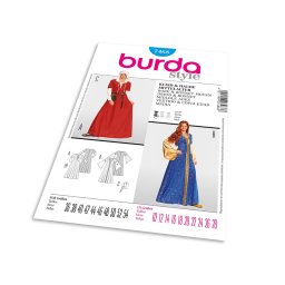 Střih Burda 7468 - Středověké šaty a čepec
