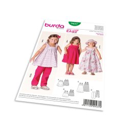 Střih Burda 9437 - Jednoduché dětské šaty, dlouhé letní šaty, kalhoty