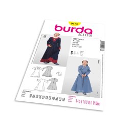 Střih Burda 9473 - Dětské středověké šaty, čepec