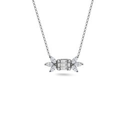 Náhrdelník s lab-grown diamanty marquise, bageta a round výbrusu, bílé zlato 14K IZLG1498N
