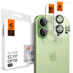Spigen GLAStR EZ FIT Optik Pro 2-Pack iPhone 17 / 16 Plus / 16 - Zelená